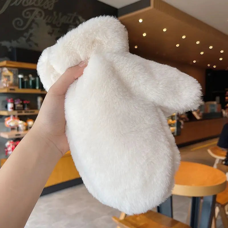 Pluche Winterhandschoenen Warm & Zacht Fluffy Wanten Voor Dames Heren Dikke Fleece Outdoor Handschoenen | Sulvida