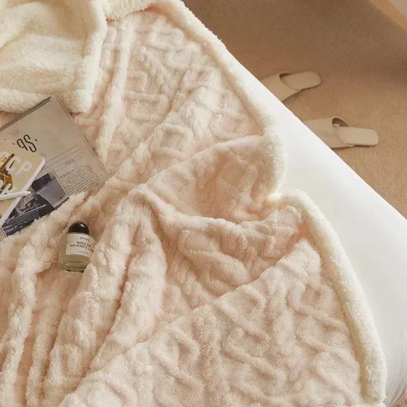 Dubbelzijdige Fleece Deken Donzig Wollig Teddyvacht Winter Warmtedeken Pluche Bed Bank Woondeken Zacht | Sulvida