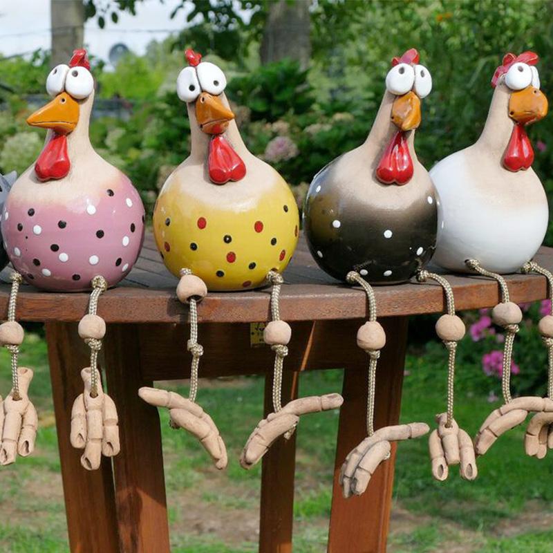 Decoratief Haanornament voor Tuin met Bewegende Poten Tuindecoratie Weerbestendig in Geel Roze Wit Zwart Blauw | Sulvida