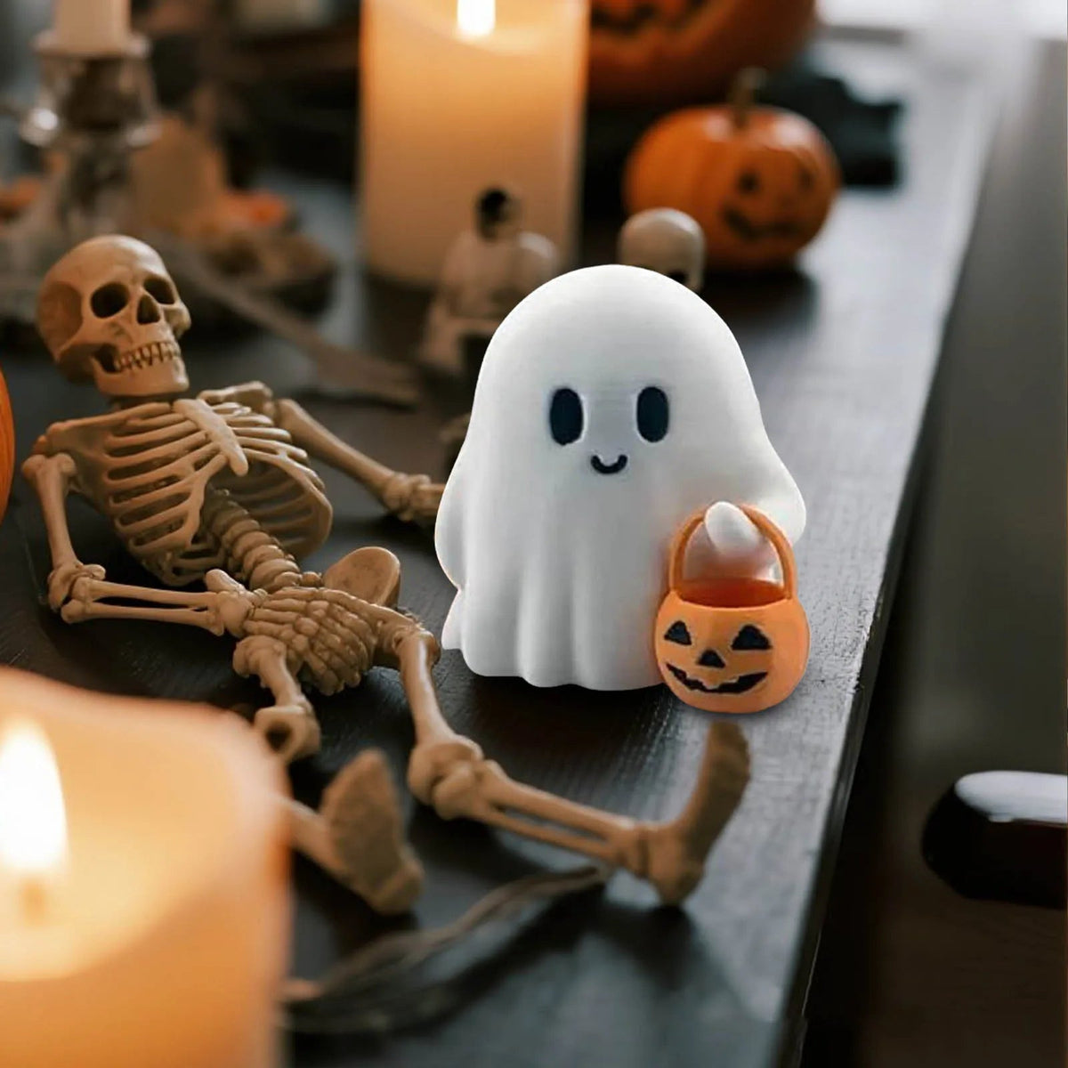 Spookjesfiguurtjes Hars Halloween Decoratieset Bureau Tafel Herfst Kastornament Seizoensdecor Griezelig | Sulvida