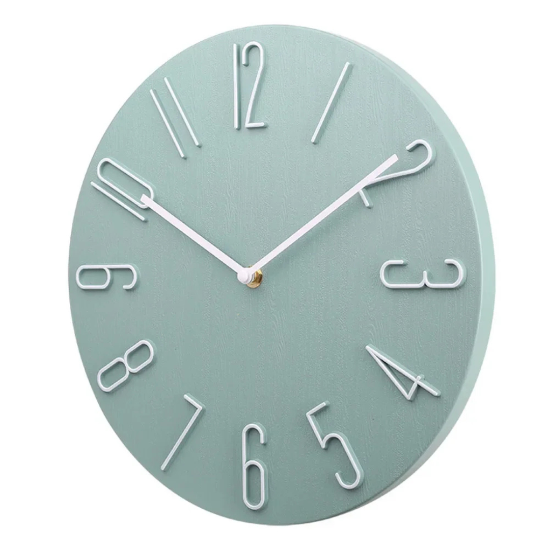 Minimalistische Wandklok Ø30 cm Modern Design ABS Zwart Wit Roze Groen Stil Uurwerk Woonkamer Keuken | Sulvida