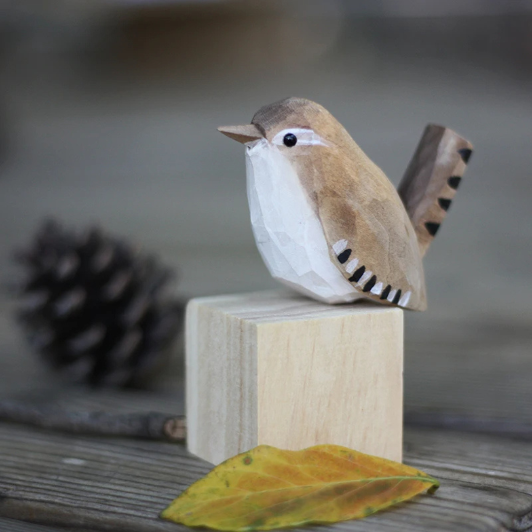 Handgesneden Vogelfiguur van Balsahout Huisdecoratie Houtsnijwerk Natuurlijke Stijl Sculptuur Ambachtelijk | Sulvida