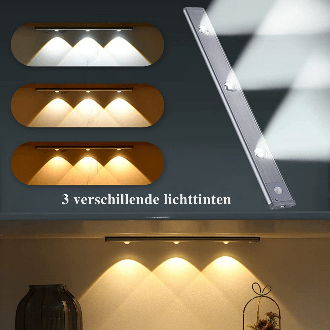 Draadloze LED-Lamp met Bewegingssensor 180° Magnetisch USB-Oplaadbaar voor Kast Gang Keuken Trap Slaapkamer | Sulvida