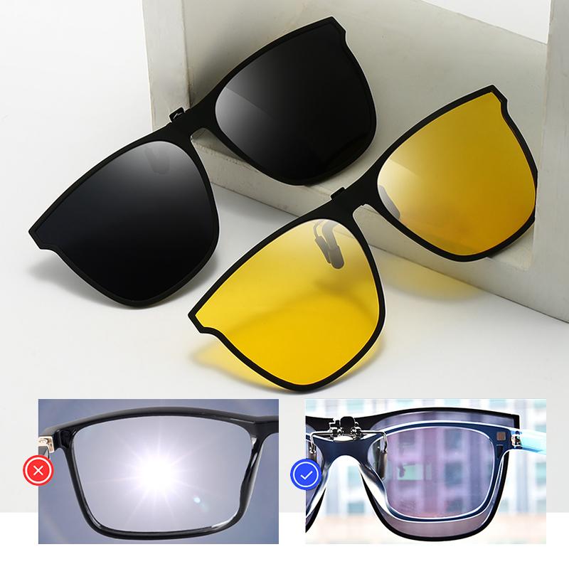 Gepolariseerde Clip-on Zonnebril Opklapbaar Titanium Montuur UV400 Bescherming voor Brildragers Herenmode Damesmode Autorijden Vissen | Sulvida