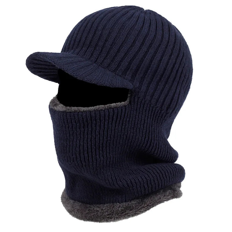 Gebreide Bivakmuts met Klep – Warme Wintermuts voor Oren Nek Gezicht – Verstelbare Ski Face Mask Outdoor Wintersport | Sulvida