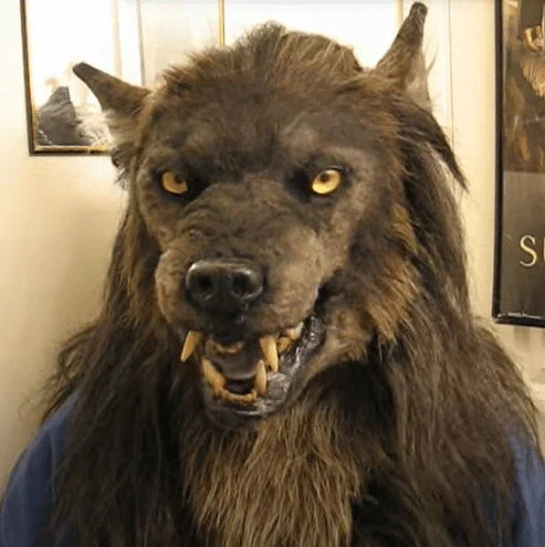 Masque de loup-garou réaliste en silicone avec fausse fourrure pour Halloween, déguisement d’horreur | Sulvida