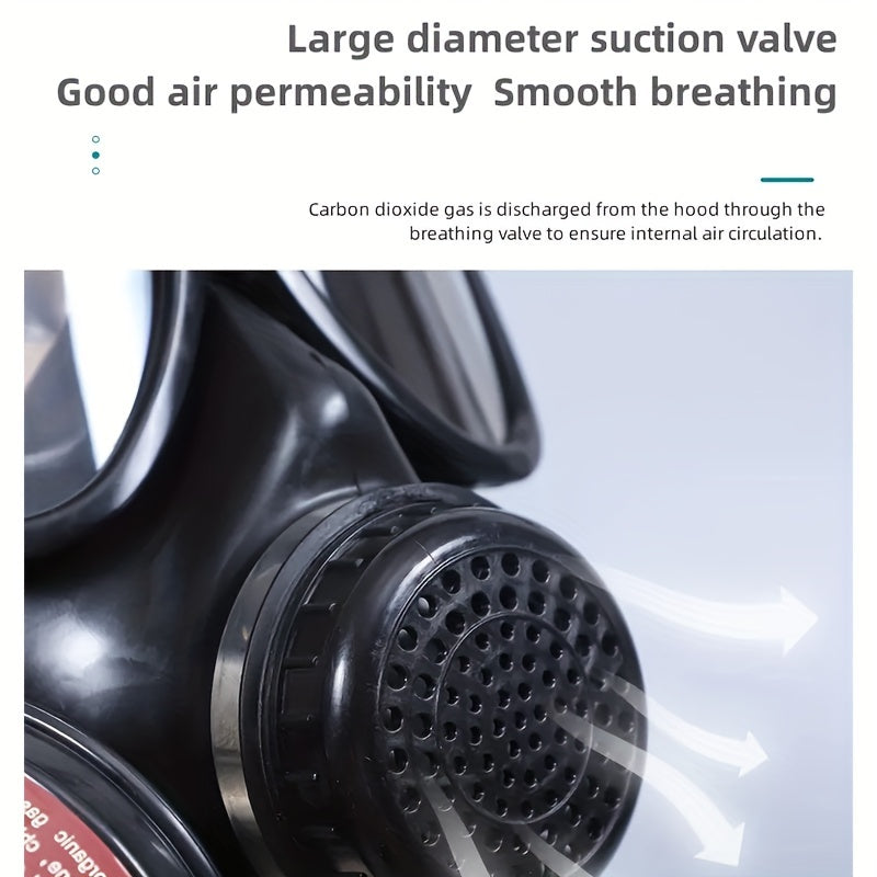 Volgelaatsgasmasker met 40mm Actieve Koolfilter Luchtzuivering Bescherming tegen Chemische Stoffen en Stof | Sulvida