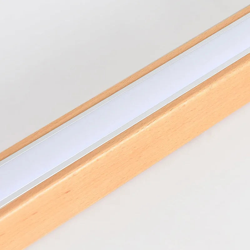 Lineaire plafondlamp hout acryl LED smal design voor woonkamer slaapkamer gang natuurlijke uitstraling | Sulvida