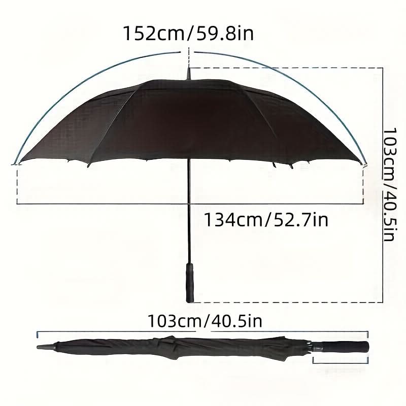 Parapluie de golf extra-large de 140 cm, ventilé et résistant au vent, pour 2 à 3 personnes, ouverture automatique et protection contre la pluie | Sulvida