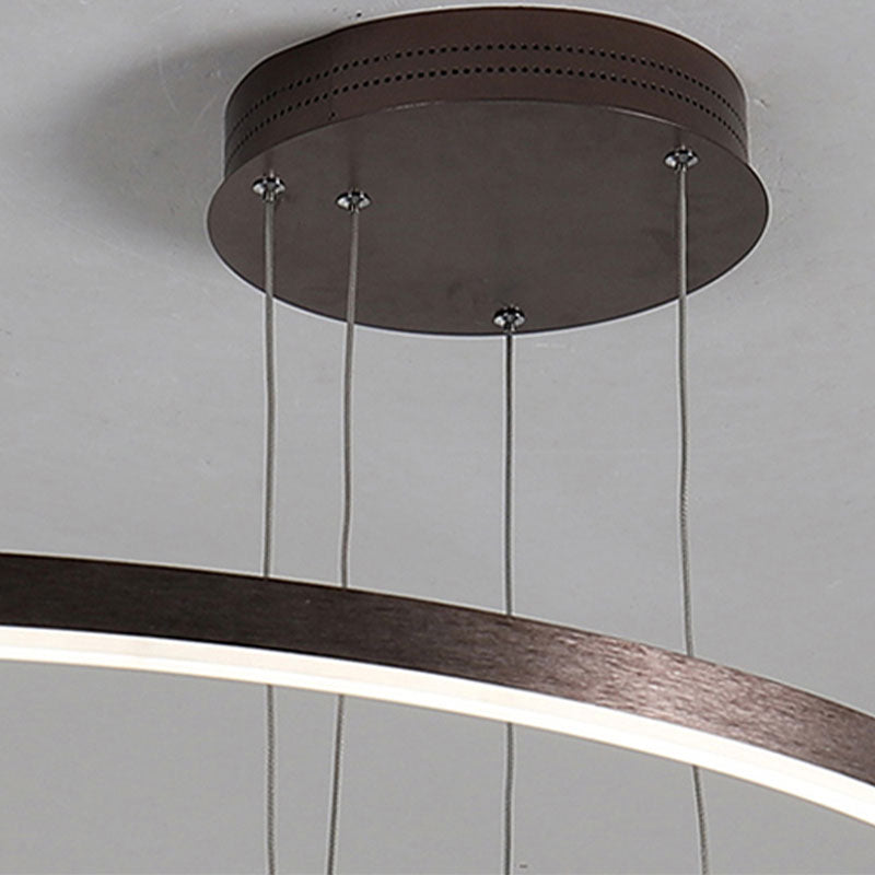 Hanglamp Metalen Ringen Zwart Goud Koffie LED Modern Dimbaar Eettafel Woonkamer Slaapkamer Verstelbaar | Sulvida