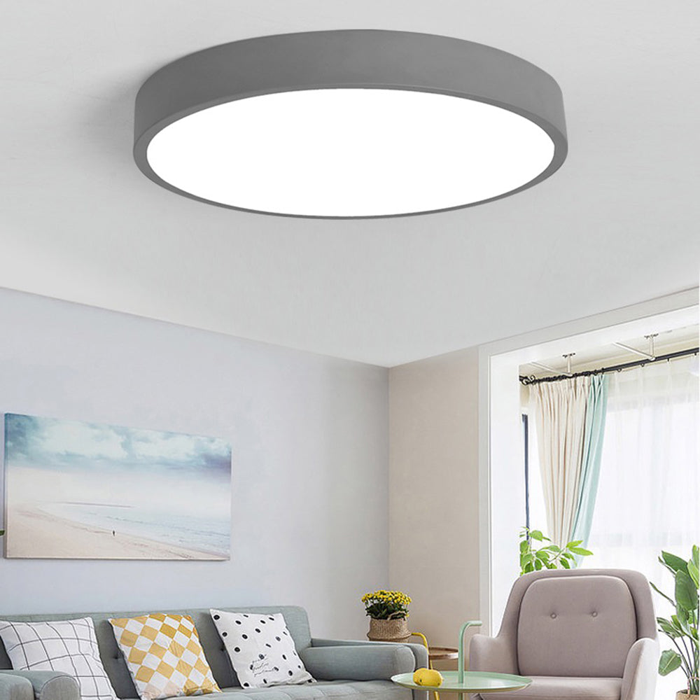 Ronde LED Plafondlamp Geel Blauw Groen Roze Grijs Modern Design Slaapkamer Woonkamer Kinderkamer Sfeerverlichting | Sulvida