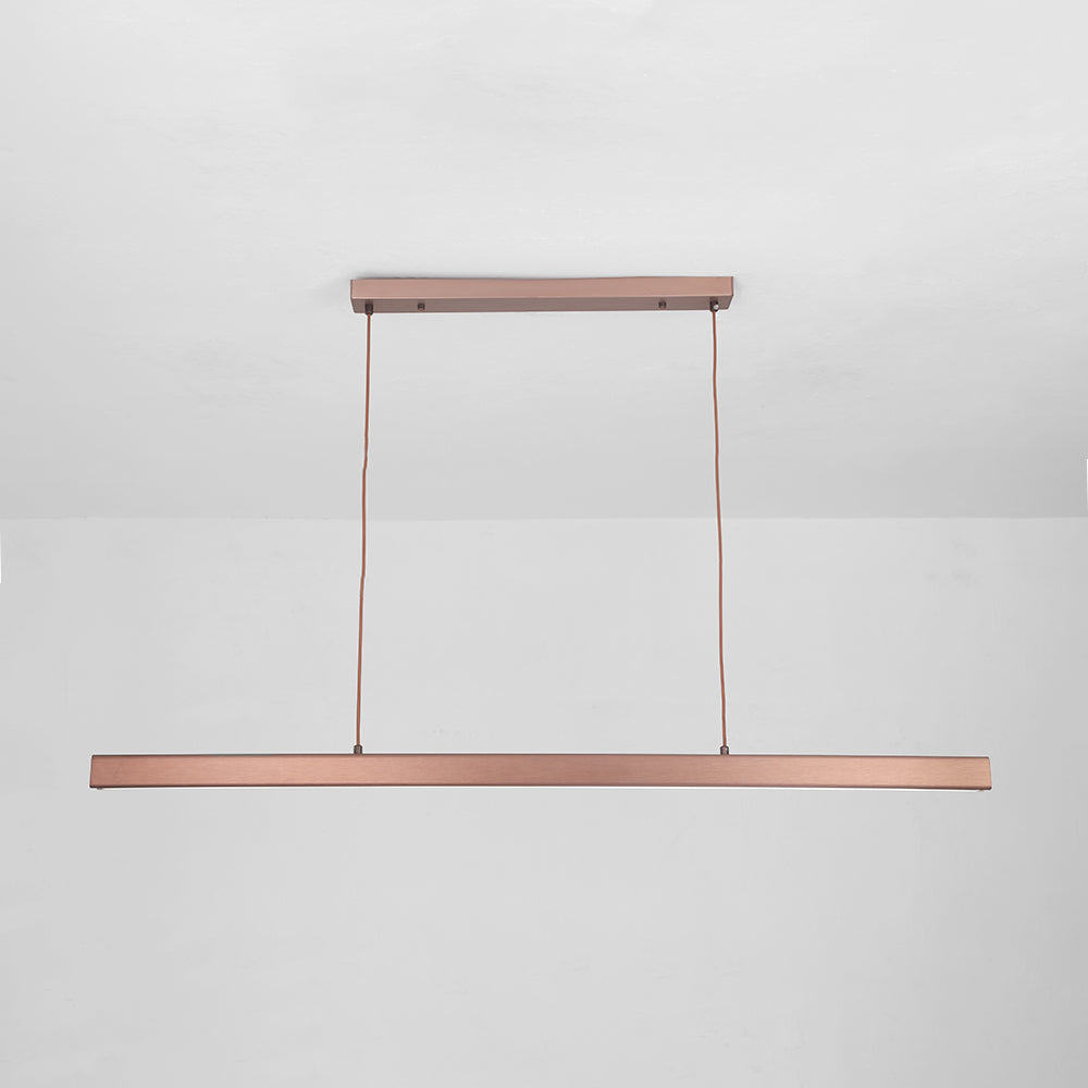 Moderne LED Hanglamp Lineair Design Zwart Bruin Dimbaar Eettafel Woonkamer Metaal Acryl 80-150cm Eetkamer | Sulvida