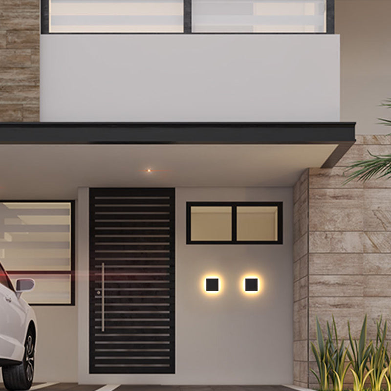 Minimalistische LED Wandlamp Metaal Buiten Binnen Wit Zwart Rond Vierkant Tuin Hal Verlichting Modern Design | Sulvida