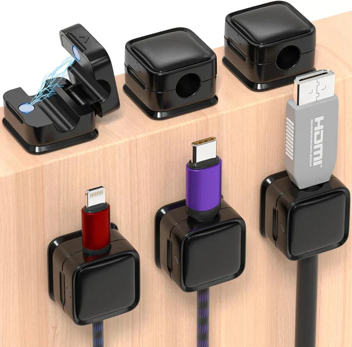Magnetische kabelclips 3 stuks voor bureau kabelbeheer opbergen snoeren thuiskantoor opladers kabels organiseren | Sulvida