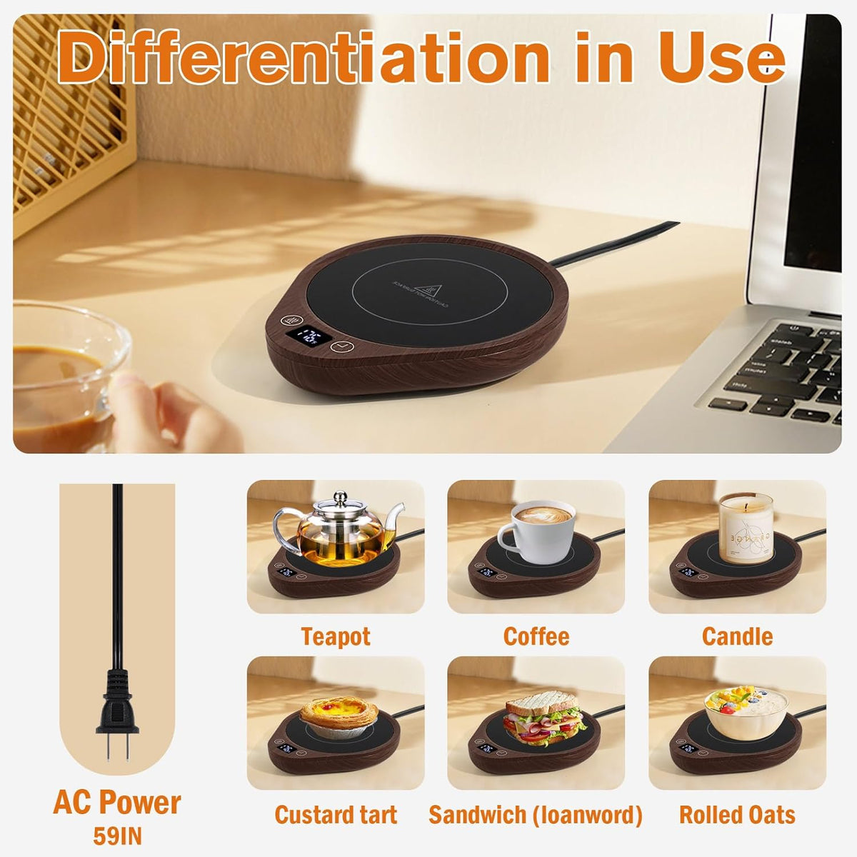 Mokverwarmer Set met Temperatuurregelingen Koffiewarmer Theebeker Elektrische Warmhoudplaat voor Bureau Kantoor | Sulvida