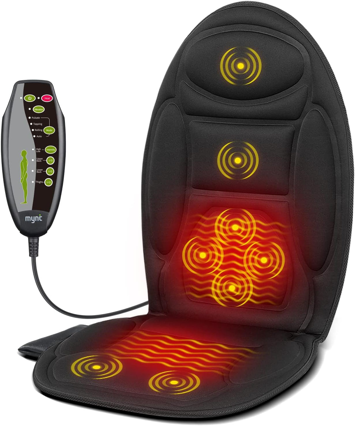 Massagekussen met Warmtefunctie voor Stoel & Auto | 8 Trilpunten Rug & Dijen Massage | Ontspanning Thuis | Sulvida