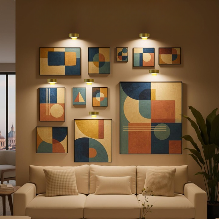Draadloze LED-Schilderijlamp op Batterij met Afstandsbediening Timer Dimbaar voor Kunst Wanddecoratie | Sulvida