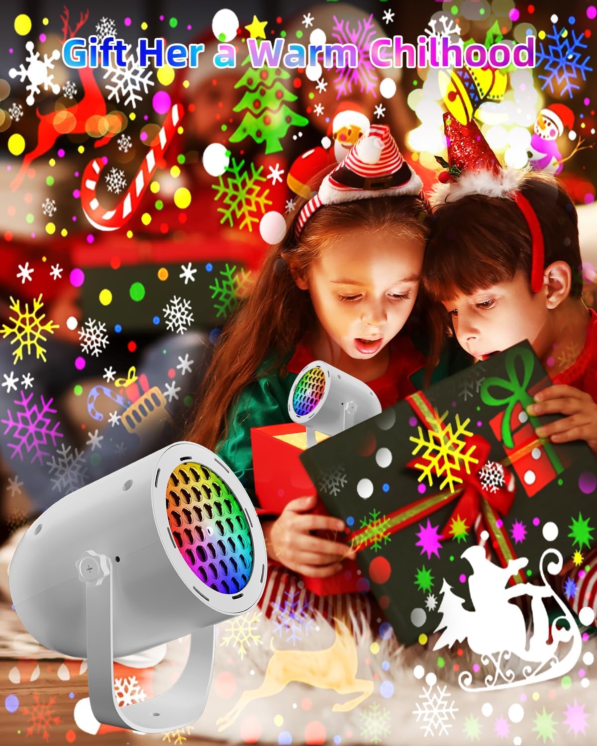 LED-Projector met Roterende Patronen – USB-Aangedreven Sfeerverlichting voor Feesten, Party en Decoratie | Sulvida