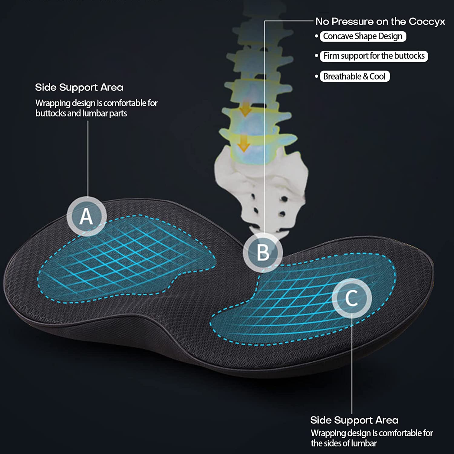 Autostoelkussen voor Kortere Bestuurders – Verhoogkussen met Memory Foam – Ergonomische Zitverhoger voor Auto – Comfort & Rugondersteuning | Sulvida