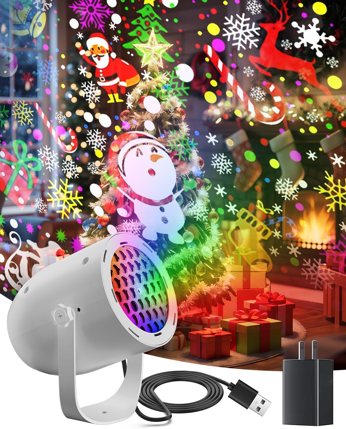 LED-Projector met Roterende Patronen – USB-Aangedreven Sfeerverlichting voor Feesten, Party en Decoratie | Sulvida