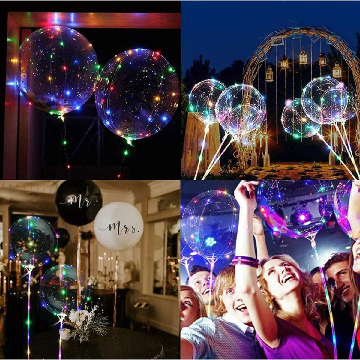 Ballons transparents avec autocollants de chauve-souris – Set de ballons Bobo décoratifs pour fêtes et événements | Sulvida