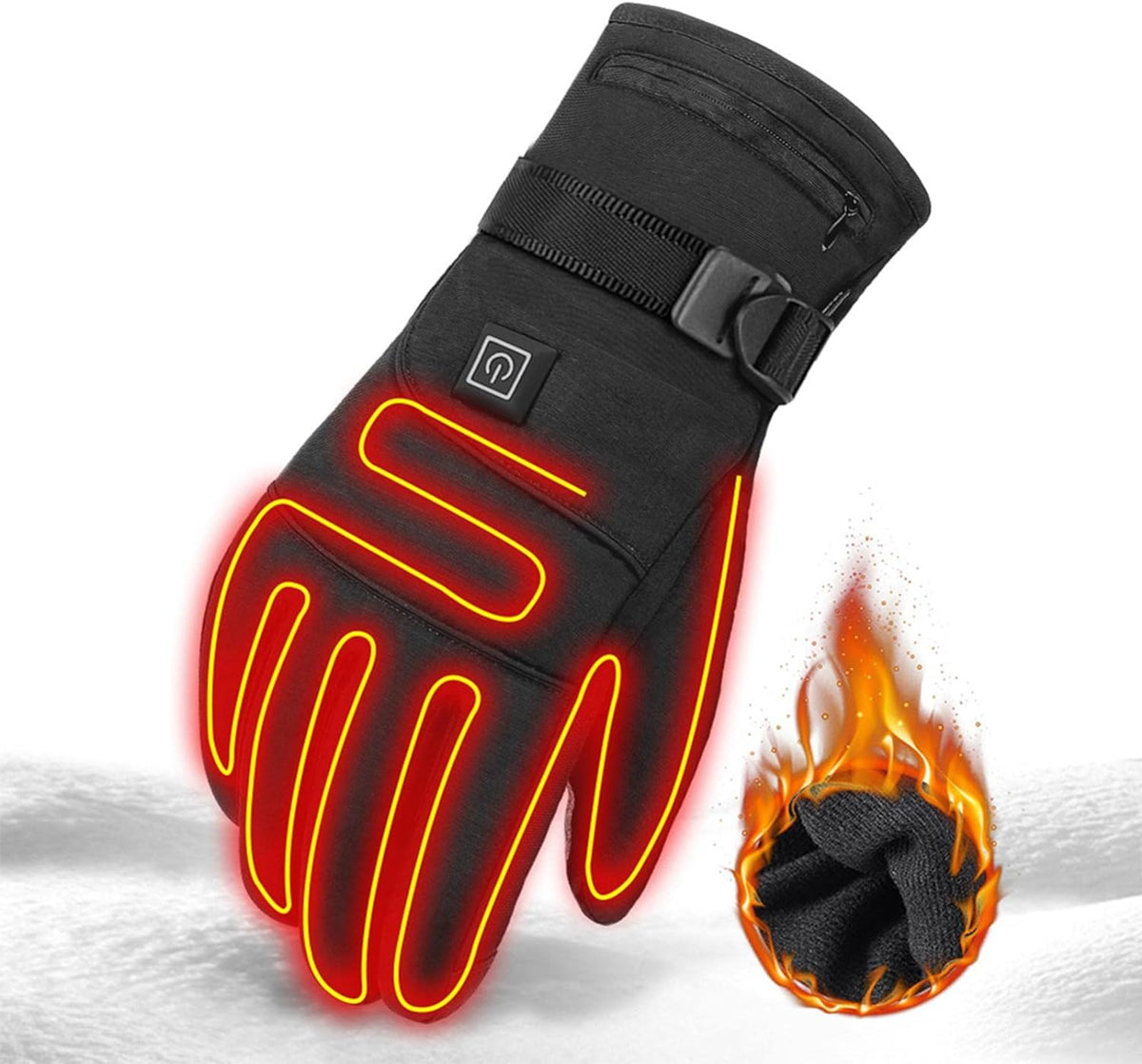 Verwarmde handschoenen oplaadbaar touchscreen waterdicht fleece winter outdoor skiën fietsen wandelen | Sulvida