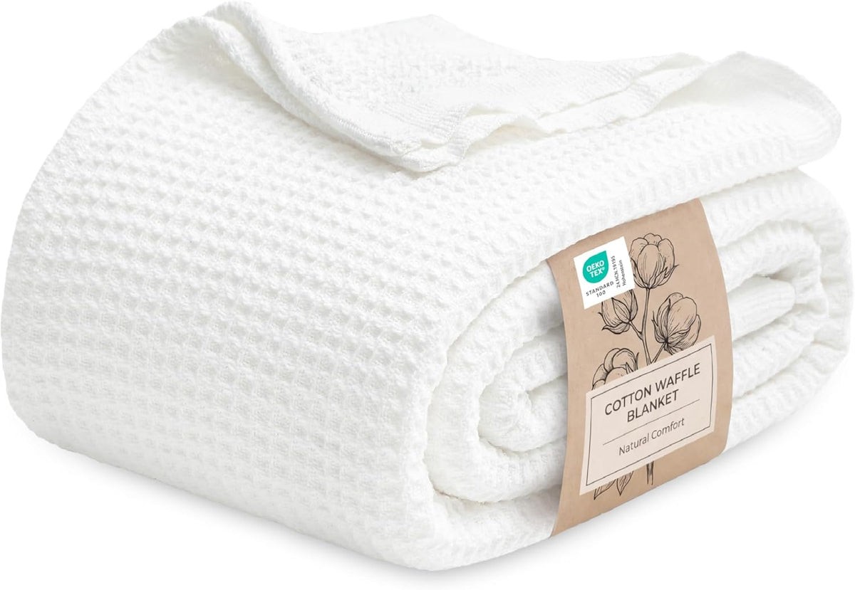 Katoenen Wafelweefsel Deken Queen Size Zacht Ademend Licht Luxe Zomerdeken voor Bed Bank Slaapkamer Comfort | Sulvida