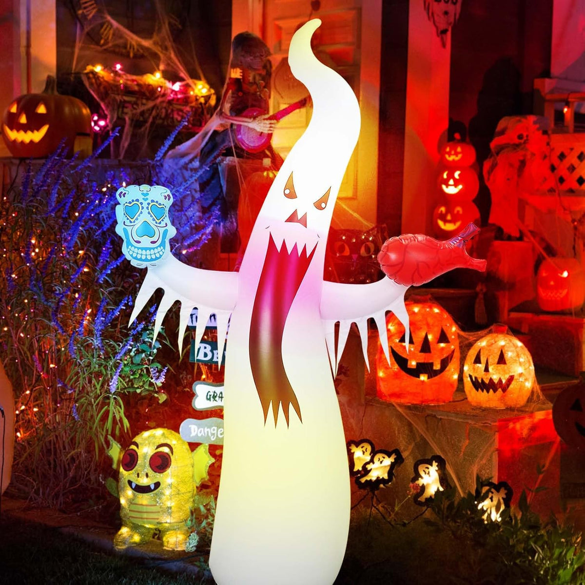 Opblaasbare Spookfiguur met LED Verlichting en Afstandsbediening voor Halloween Tuin en Buiten Decoratie | Sulvida