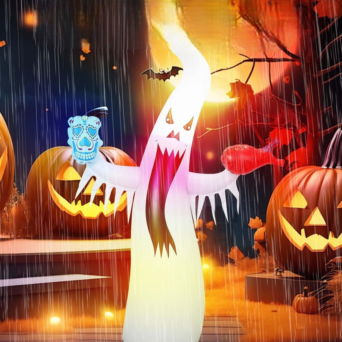 Opblaasbare Spookfiguur met LED Verlichting en Afstandsbediening voor Halloween Tuin en Buiten Decoratie | Sulvida