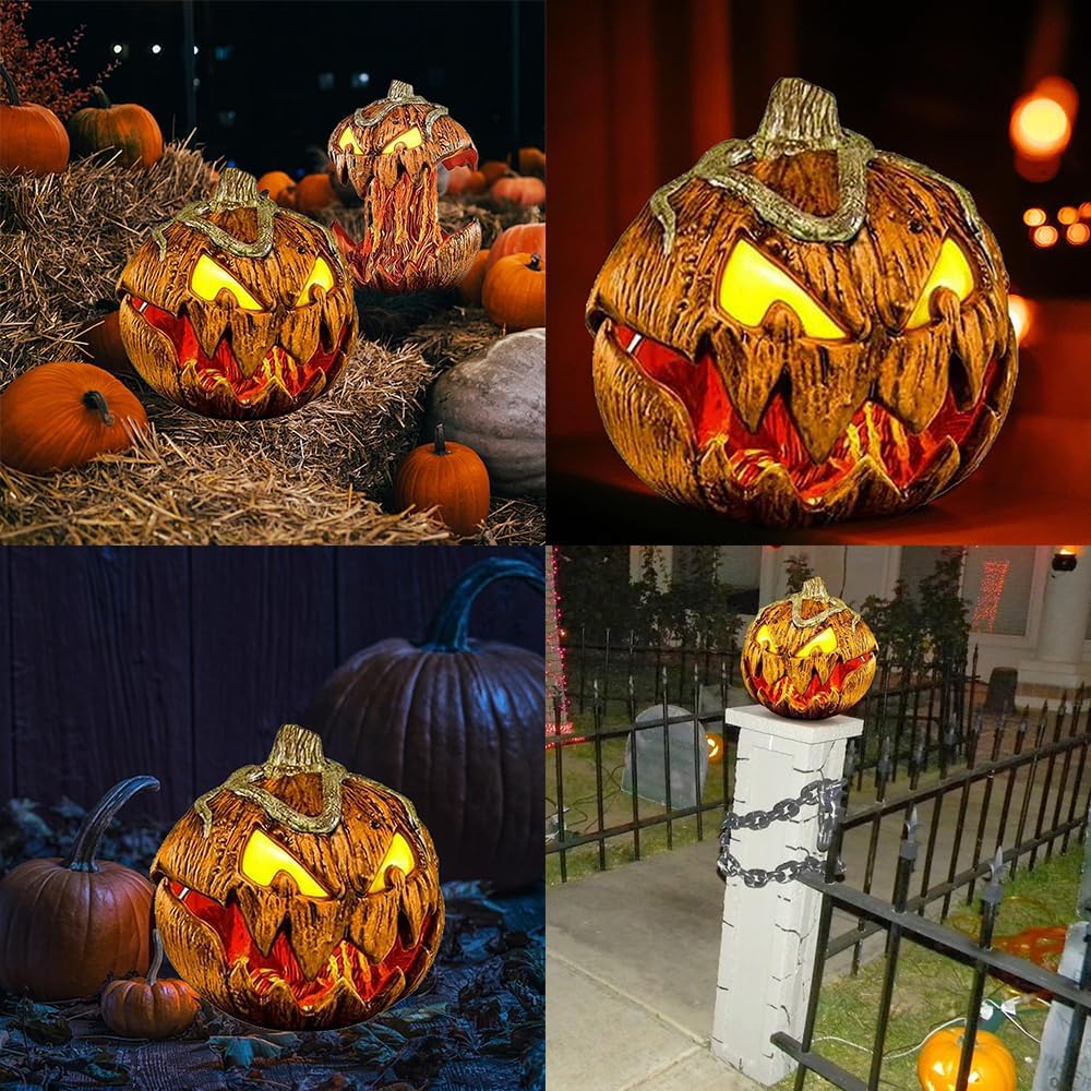 Geluid-Geactiveerde Pompoen met Verlichte Ogen voor Halloween Feest Decoratie en Griezelige Sfeer Creatie | Sulvida