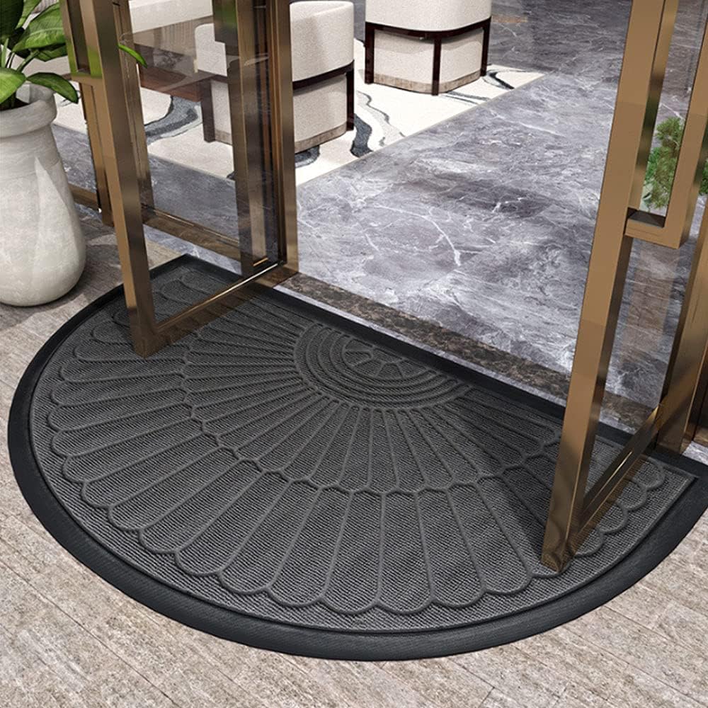 Halfronde Deurmat Antislip Rubber Entreemat Vuil- en Vochtwerend voor Binnen en Buiten 50x80 cm 60x90 cm | Sulvida