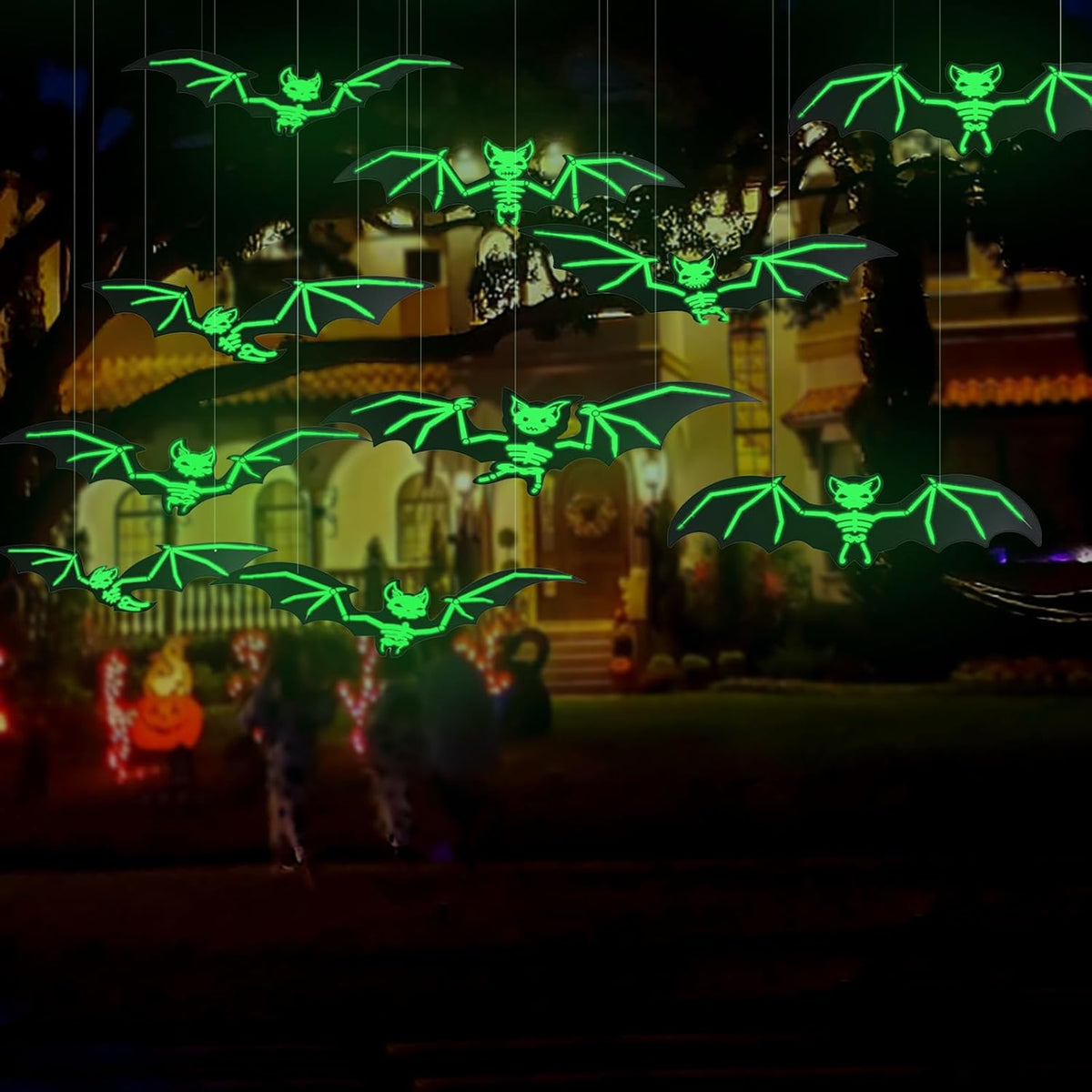 Glow-in-the-Dark Vleermuizen Set 10 Stuks 3D Halloween Decoratie Muurstickers Binnen Buiten Hangend Feest | Sulvida