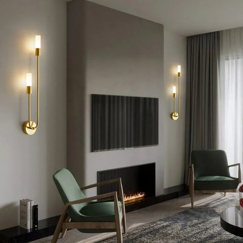 Wandlamp Modern Goud Metaal Set Woonkamer Slaapkamer Binnenverlichting Warm Licht Acrylic LED G9 Sfeerverlichting | Sulvida