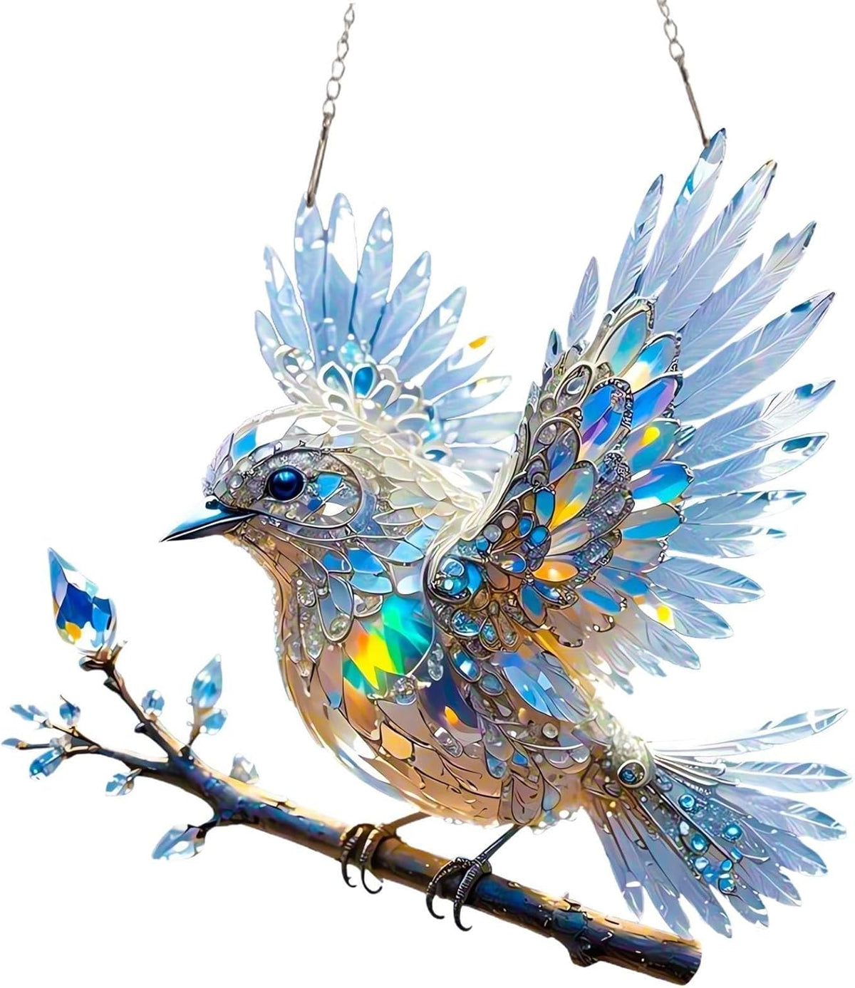 Acryl Vogel Raamdecoratie Transparant Lichtspel Venster Hangdecoratie Prisma Effect Figuurtje 2D Zonlicht | Sulvida