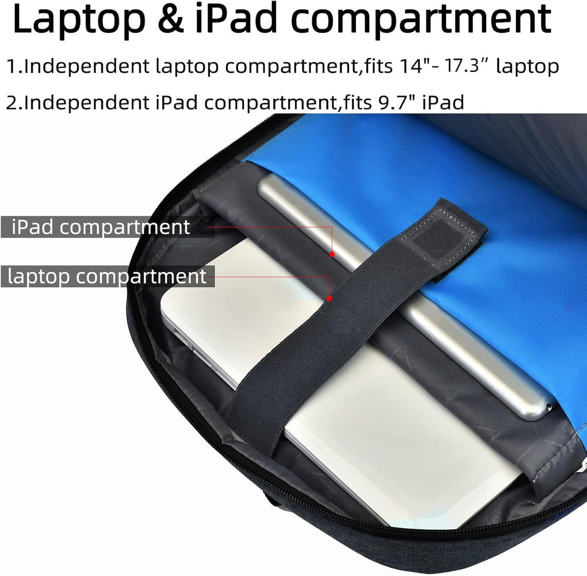 Reis Laptoptas met USB-Lader en Anti-Diefstal Vak Waterafstotend Polyester voor 13 tot 17 Inch Laptop | Sulvida