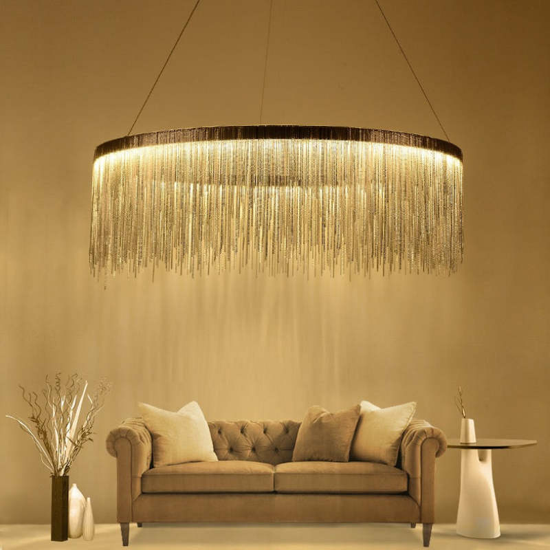 Hanglamp Metalen Kettingkraal LED Goud Zilver Dimbaar Woonkamer Eetkamer Slaapkamer Modern Design Luxe | Sulvida