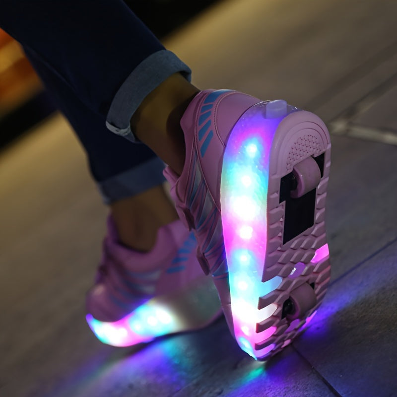 Rollerskates voor Kinderen met LED-Verlichting & Afneembare Wielen | Comfortabele Sneakers voor Actieve Beweging | Sulvida