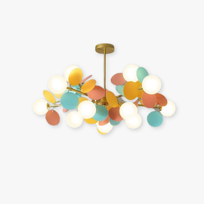 Hangkroonluchter Bloementak Gekleurd Glas voor Woonkamer Eetkamer Slaapkamer Plafondverlichting LED Lamp | Sulvida