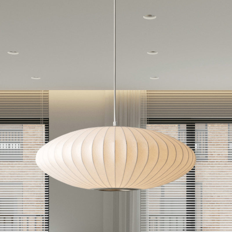 Plafondlamp Schotel Wit Stof 30-60cm Hanglamp Modern Rond Design Woonkamer Eetkamer Slaapkamer Verlichting | Sulvida