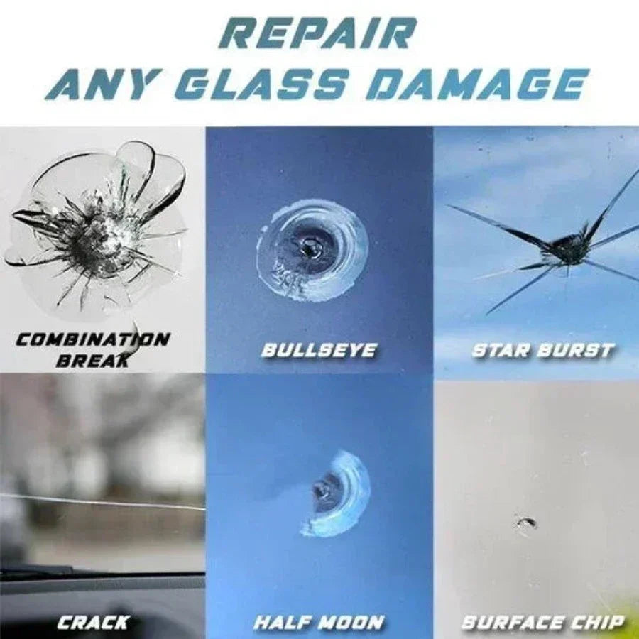 Kit de réparation du verre avec résine – Réparez rapidement et facilement les fissures dans le verre – Pour les pare-brise et les surfaces vitrées | Sulvida