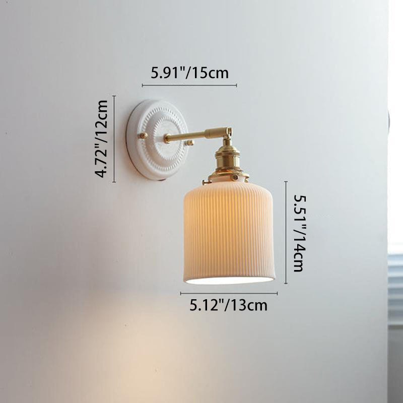Wandlamp Keramiek met Messing Vintage Rond Armatuur Exclusief Lamp Woonkamer Gang Slaapkamer Chique Stijl | Sulvida