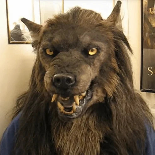 Masque de loup-garou réaliste en silicone avec fausse fourrure pour Halloween, déguisement d’horreur | Sulvida