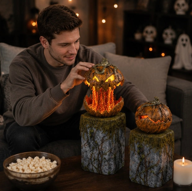 Geluid-Geactiveerde Pompoen met Verlichte Ogen voor Halloween Feest Decoratie en Griezelige Sfeer Creatie | Sulvida