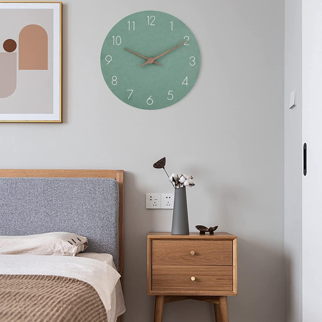 Houten wandklok met stille uurwerk Ø29cm scandinavisch design woonkamer slaapkamer kantoor wand decoratie | Sulvida