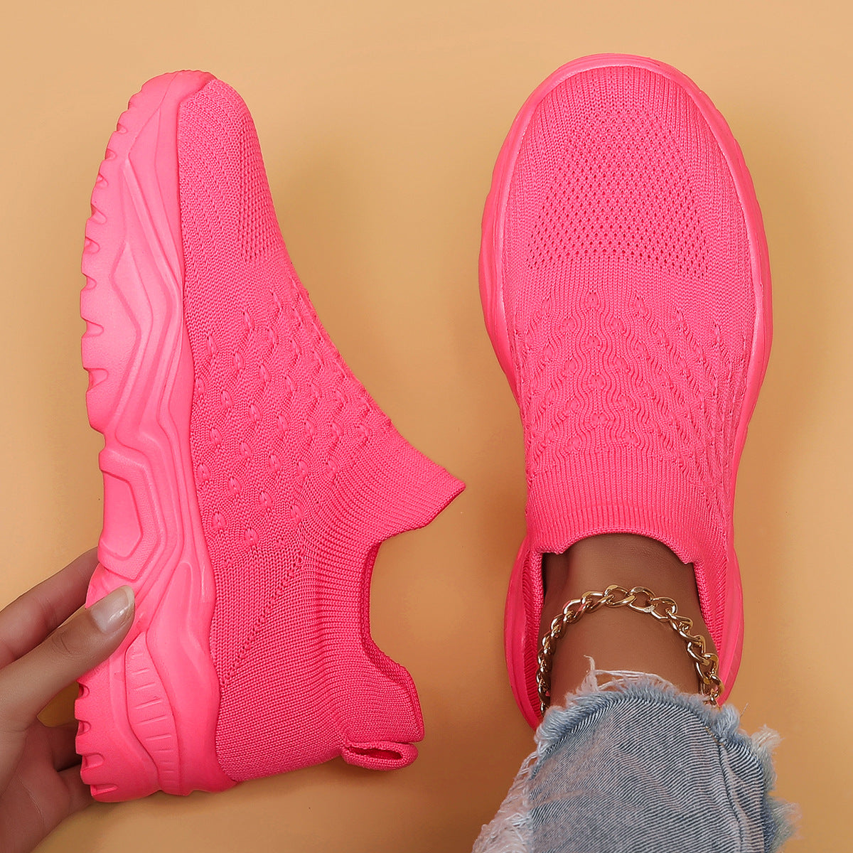 Orthopedische instapschoenen voor dames ademend flexibel comfortabel wandelen dagelijks gebruik loopschoenen | Sulvida