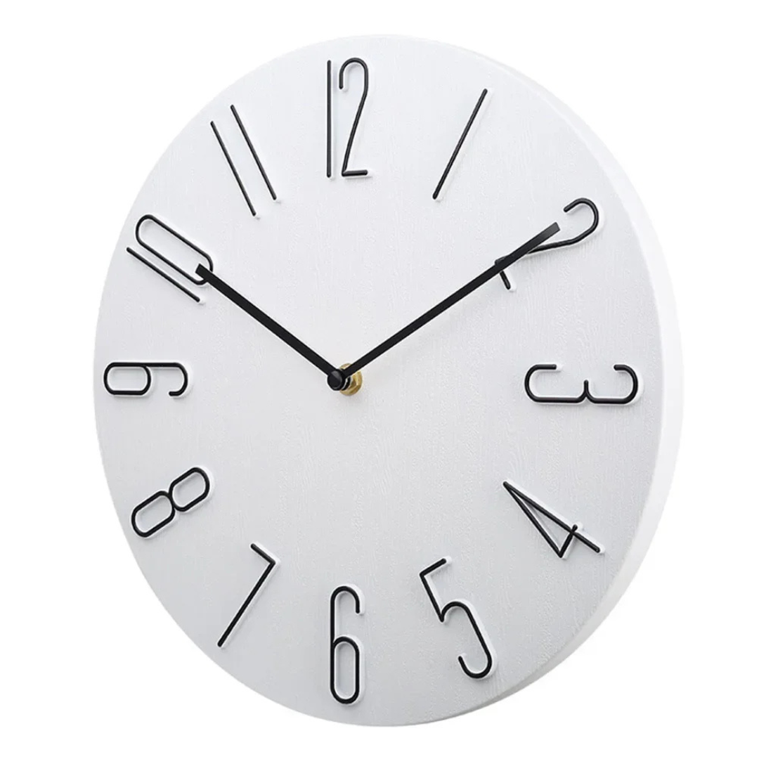 Minimalistische Wandklok Ø30 cm Modern Design ABS Zwart Wit Roze Groen Stil Uurwerk Woonkamer Keuken | Sulvida