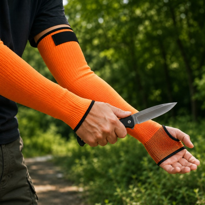 Manchette de protection à fermeture autoagrippante 40 cm - manchettes résistantes aux coupures pour le jardinage, l’atelier et la taille des rosiers en toute sécurité - Sulvida