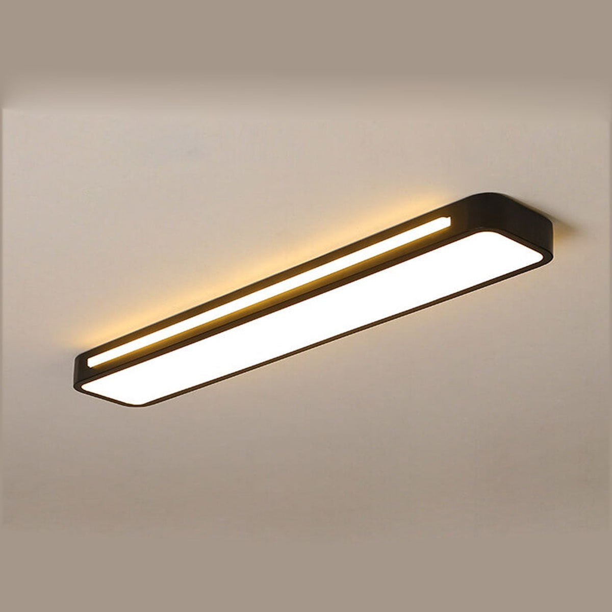 Langwerpige LED-plafondlamp voor hal en woonkamer minimalistische stijl zwart wit moderne verlichting | Sulvida
