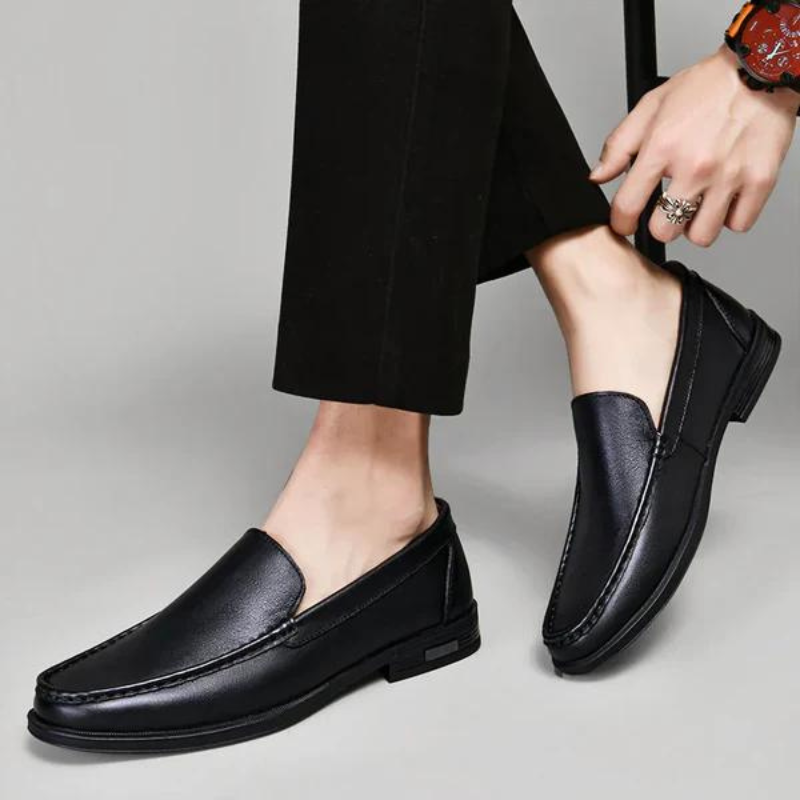 Lederen loafers heren premium comfortabel klassiek zwart bruin grijs blauw business formeel casual schoeisel | Sulvida