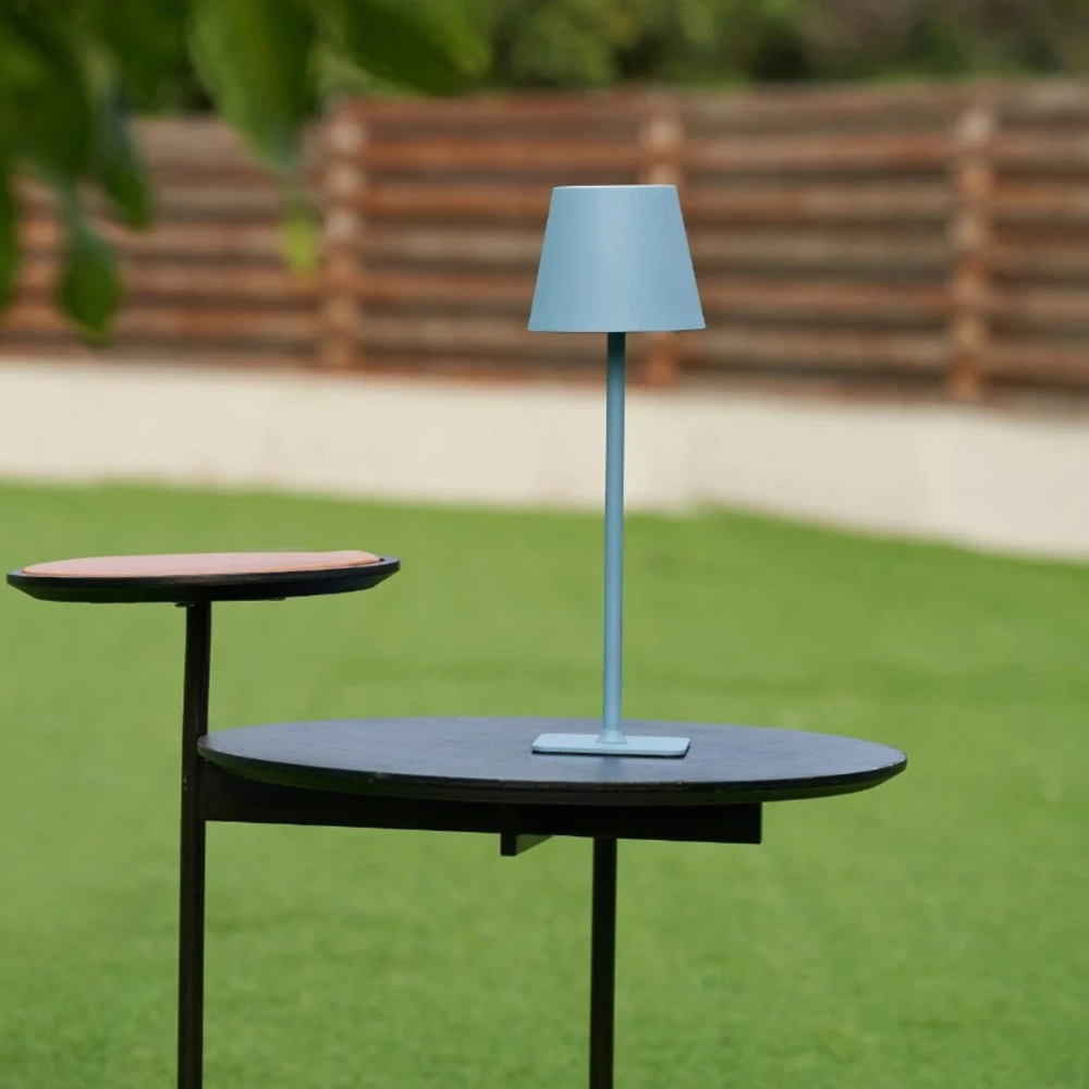 Draadloze Oplaadbare Tafellamp Dimbaar Touch 38cm Metaal LED Sfeerlamp Cordless Binnen Buiten Terras | Sulvida